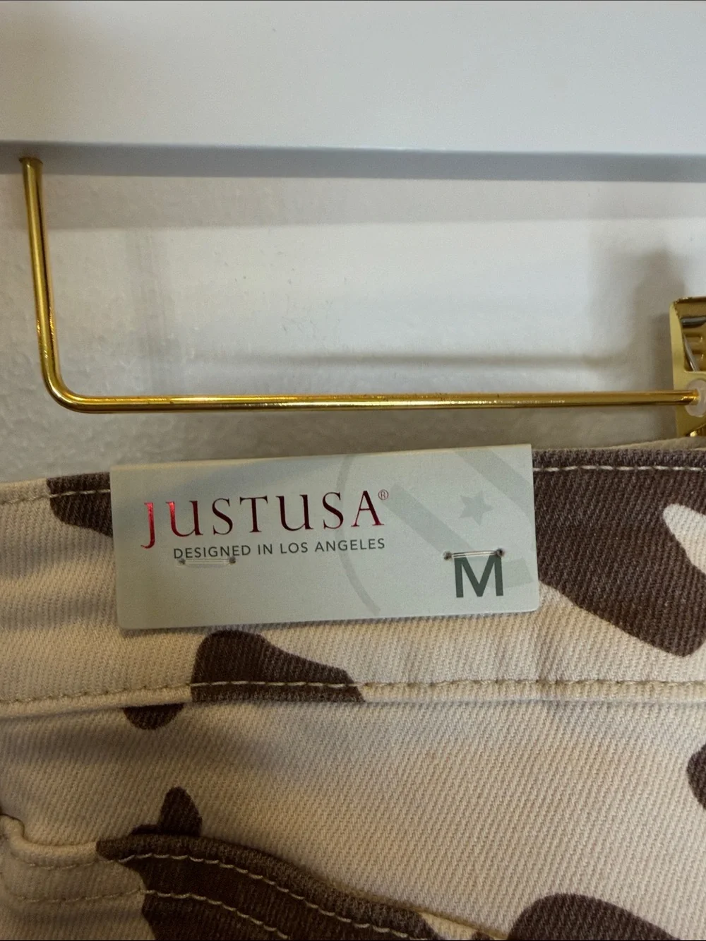 Just USA Cow Print Mini Skirt in Cream and Brown